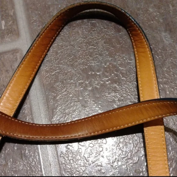 Coach vintage suede blue leather bag satchel tote - Picture 5 of 9